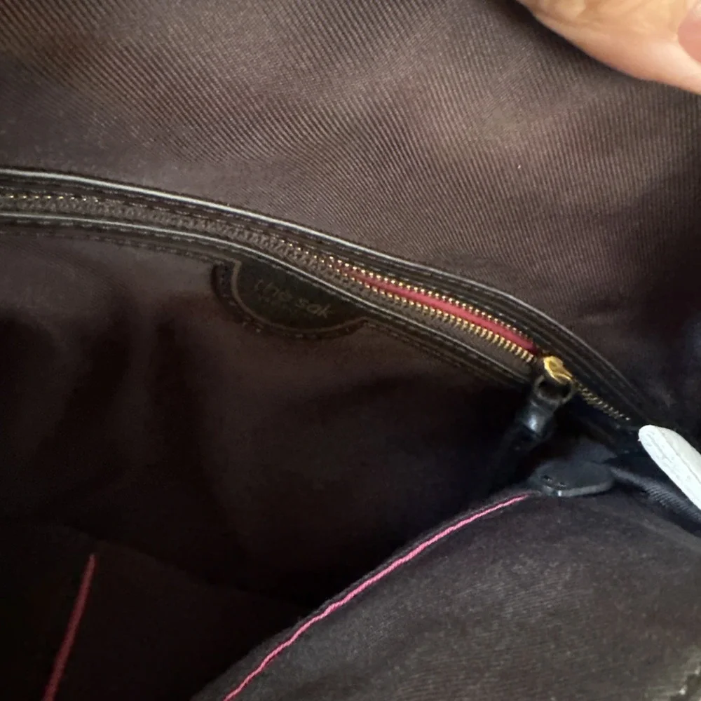 THE SAK Collective Tahoe Medium Pebbled Soft‎ Leather Whipstitch Ivory Crossbody - Picture 7 of 9